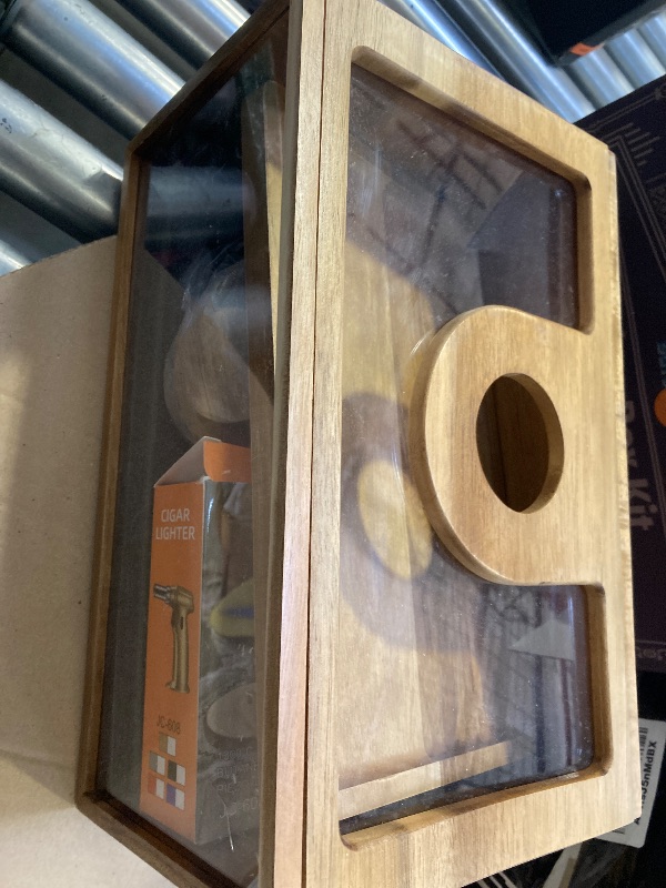 Photo 1 of Cocktail Smoker Kit, Whiskey Smoker Kit with Smoking Gun, Smoking Box, Food Tray and Wood Chips, Old Fashioned Bourbon Smoker Kit, Gifts for Men(No Butane)
