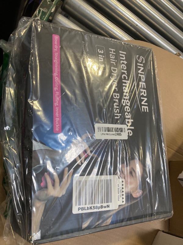 Photo 1 of Sinperne 3 in 1 Hair Dryer & Volumizer, Ceramic Negative Ion Curling Dryer Styler with 3 Brush Heads (Rose Black)