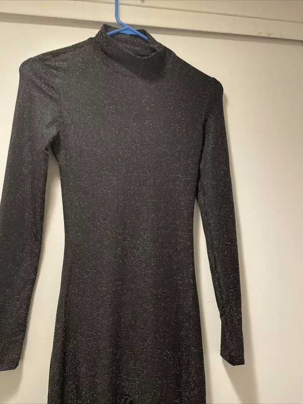 Photo 1 of L--Black Glitter one piece back out pants turtleneck