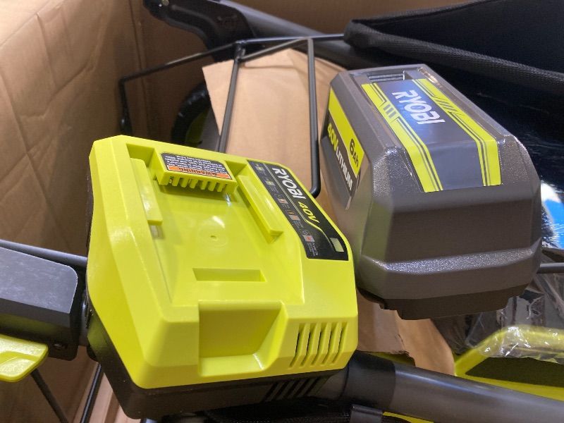 Photo 1 of RYOBI ONE 40V HP Brushless 20 in. Cordless Battery Walk Behind Push Mower with 6.0 Ah Battery and Charger, Gray, RY401170VNM