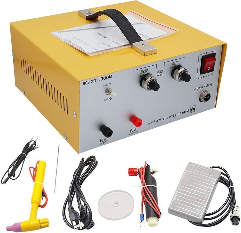 Photo 1 of Permanent Jewelry Welder kit Pulse Sparkle Spot Welder 400W Professional Jewelry Spot Welder with Foot Pedal Gold Silver Platinum Steel Welding Machine,110V-80A

