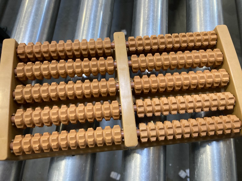 Photo 1 of Wooden Wood Roller Foot Massager Stress Relief Pain Health Therapy Relax