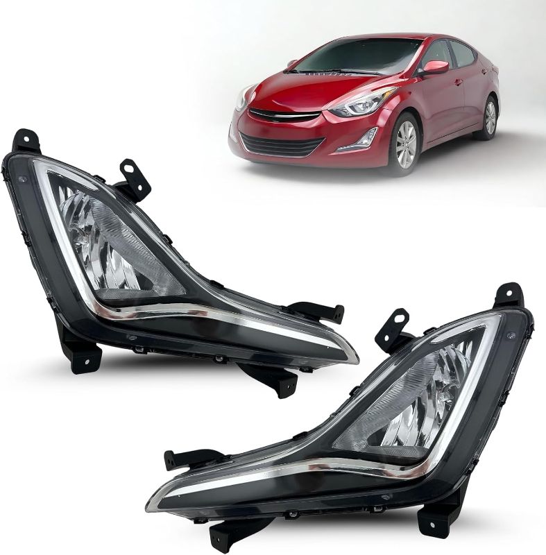 Photo 1 of Fog Light Assembly Compatible With Hyundai Elantra 2014 2015 2016, Sport SE Limited Value Edition Left&Right Side, Fog Lamps with Bulbs