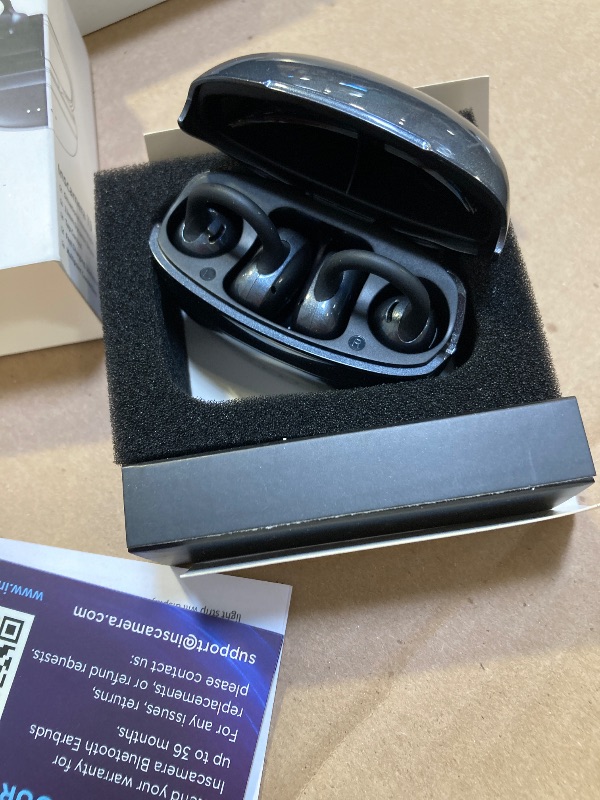 Photo 1 of inscamera Open Ear Earbuds, Clip-On Earbuds Wireless Bluetooth, Ear Clip Bluetooth Headphones, Lightweight Comfort, Ergonomic Secure Fit for Small Ears, Ultra Open Audio, Waterproof, 40H Playtime