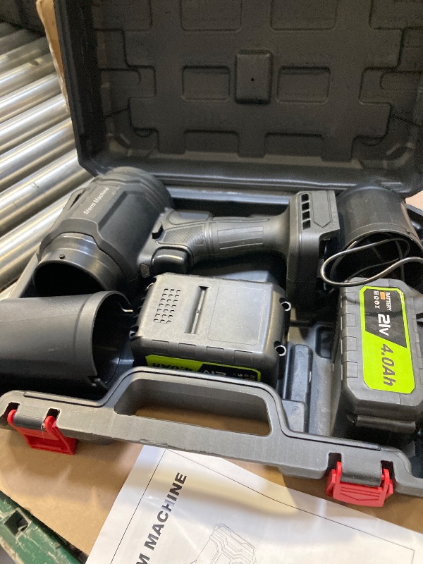 Photo 1 of Cordless Leaf Blower, 600000RPM Handheld Leaf Blower with 2 X 4.0Ah Batteries & Charger, Lightweight Leaf Blowers for Patio Cleaning, Lawn Care, Leaves, Dust
