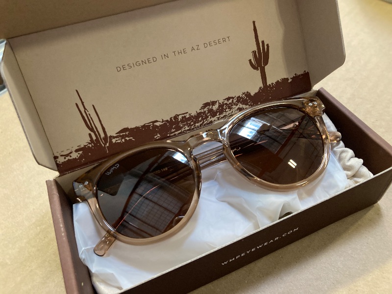 Photo 1 of Round Polarized Sunglasses for Women - Retro Classic UV400 Protection for Driving & Everyday Wear (Light Crystal Brown/Brown Lens)