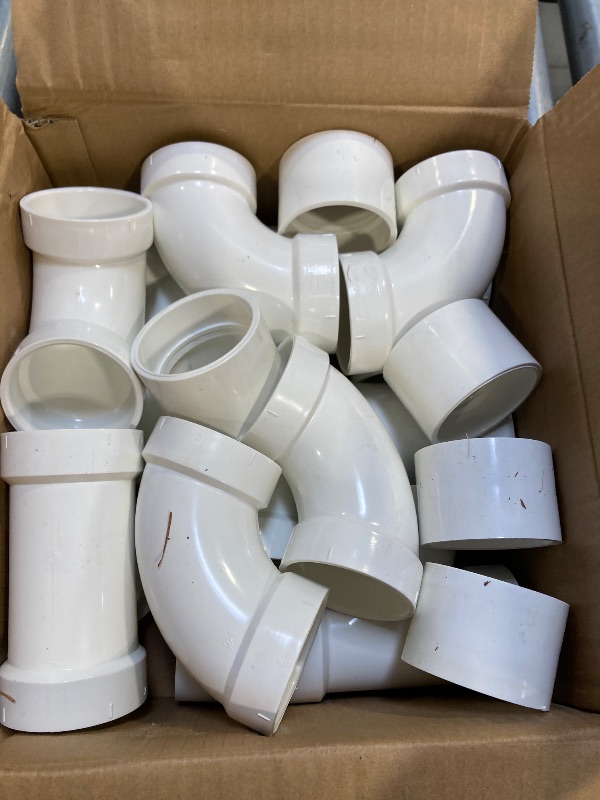 Photo 1 of (2" SCH 40 PVC Fitting Kit, 20 Pack) Asterbacks 2 inch Schedule 40 White PVC Pipe Fittings?Including 10 PCS Coupling+5 PCS 90 Degree Elbow+ 5 PCS Tee