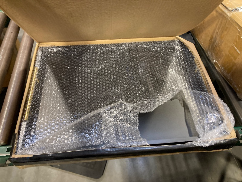 Photo 1 of 22 Inch Rectangle Black Ottoman Tray with Gold Metal Handles