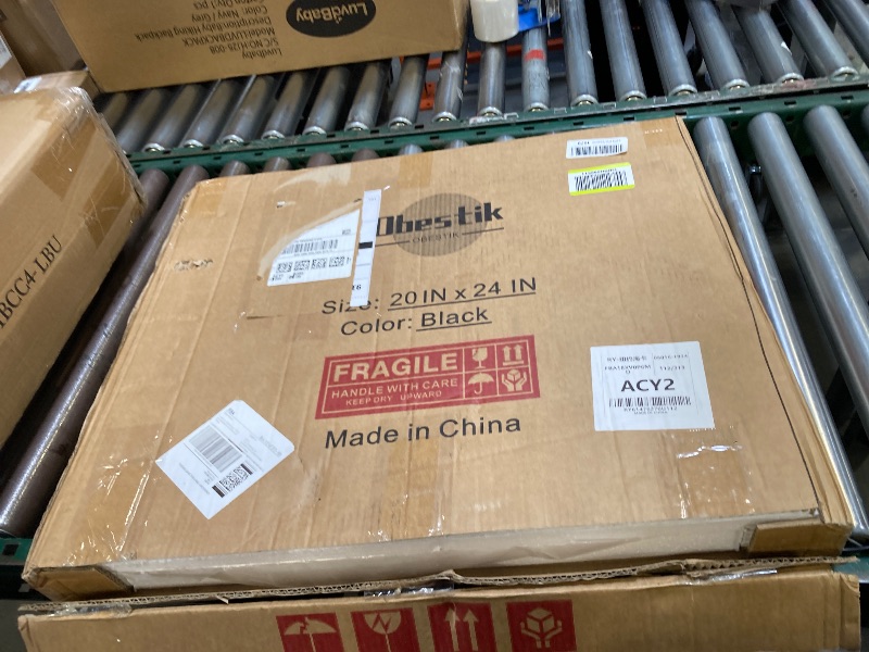 Photo 1 of 20x24 Black Rectangle Bathroom Mirrors for Over Sink, Bathroom Vanity Mirror for Wall, Black Metal Frame Rectangular Mirror for Restroom Powder Room Toilet, Shatterproof, Tempered Glass