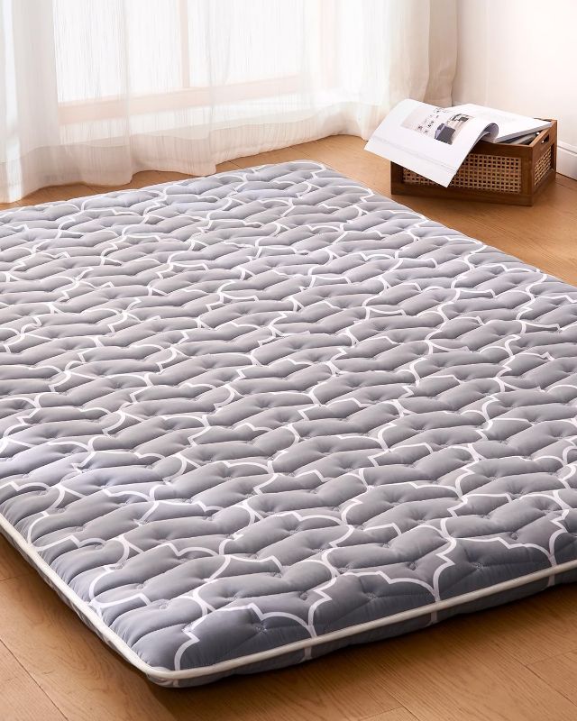 Photo 1 of 6th Generation Japanese Floor Futon Mattress - Extra-Thick 9-Layer Modern Futon with 100% High-Density Foam, Portable Floor Mattress Sleeping Pad for Adults, Guest Room, Dormitory, F
