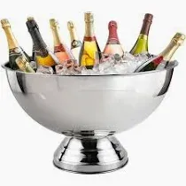 Photo 1 of 12L Premium Large Size Ice Bucket, Stainless Steel Champagne Bucket for Parties with Great Performance and Sleek Design, Silver