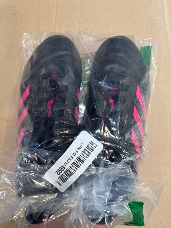 Photo 1 of adidas Unisex-Kids Goletto IX Firm Ground/Multi Ground Soccer, Black/Lucid Pink/Black, 4