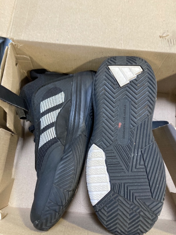 Photo 1 of adidas Own The Game 3.0 Basketball Sneaker, Black/White/Black, 2 US Unisex Little Kid