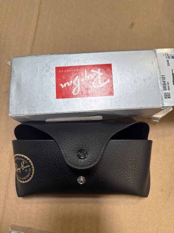 Photo 1 of Ray-Ban Men's RB4181 Square Sunglasses, Black/Polarized Green, 57 mm