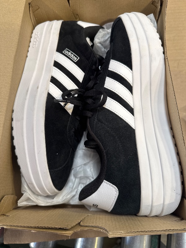 Photo 1 of adidas Women's VL Court Bold Sneaker, Black/White/White, 11