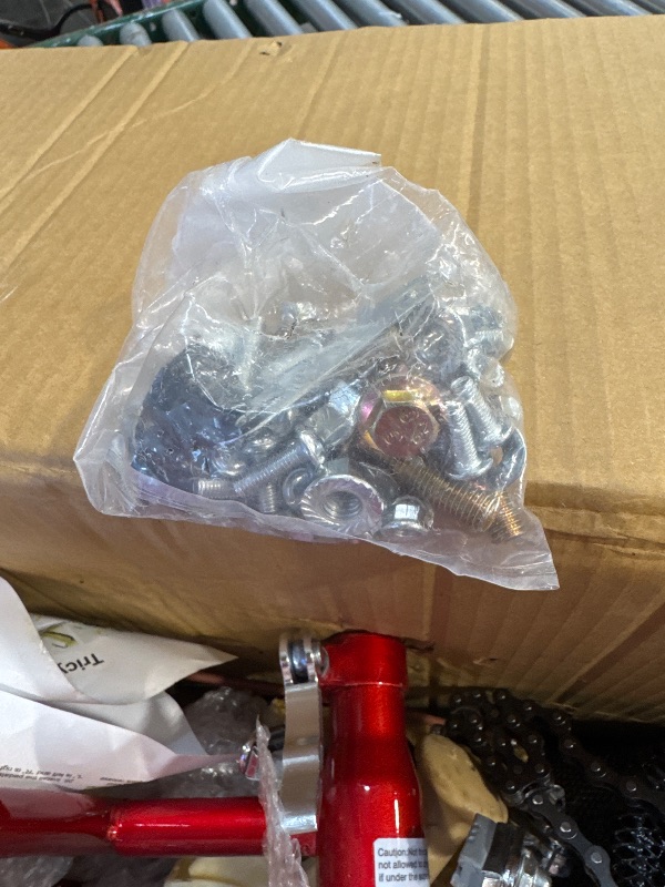 Photo 1 of 12 inch Trike,Kids Tricycle,Kids Trike,for Ages 3+ Beginner Riders, with Front Rear Basket and Passenger Seat, for Shopping Picnic Outdoor Kids Playground Sports,Multiple Colors (Red)