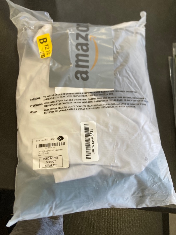 Photo 1 of 5 Pack Mens V-Neck Dry Fit T-Shirts, Active Athletic Short Sleeve Workout Tops, Performance Gym Tees (Set 7, XX-Large)