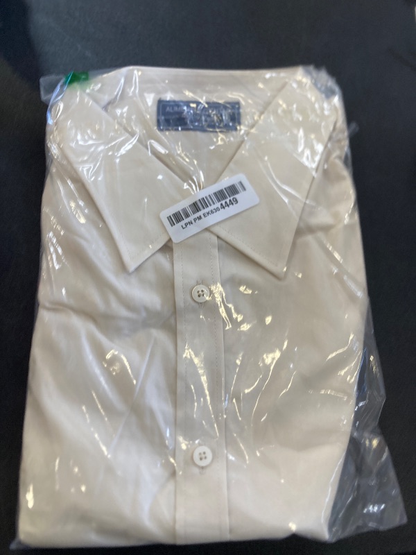 Photo 1 of Alimens & Gentle Men's Dress Shirt Regular Fit Stretch Stain Shield Long Sleeve Solid Business Wedding Button Down Shirts,Beige,XX-Large