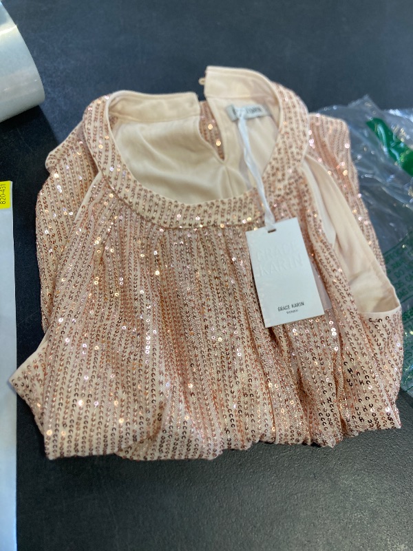 Photo 1 of Cute Sparkly Tops for Women Ruched Dressy Sequins Shiny Bling Halterneck Camisole for Party Club Disco Dance Date Night Champagne L