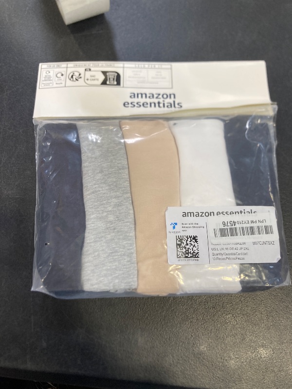 Photo 1 of Amazon Essentials Women's Cotton High Leg Brief Underwear (Available in Plus Size), Breathable, Pack of 10, Beige/Black/Grey Heather/White, Large1050820444