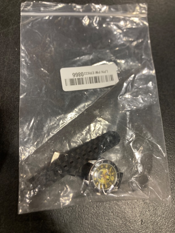 Photo 1 of Accutime Boys' Analog-Quartz Watch with Rubber Strap, Black and Yellow, 15 (Model: BAT9152)