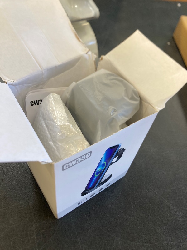 Photo 1 of 3 in 1 Charging Station for iPhone, Wireless Charger for iPhone 17 16e 16 15 14 13 12 11 X Pro Max & Apple Watch - Wireless Charging Station for AirPods 4 3 Pro