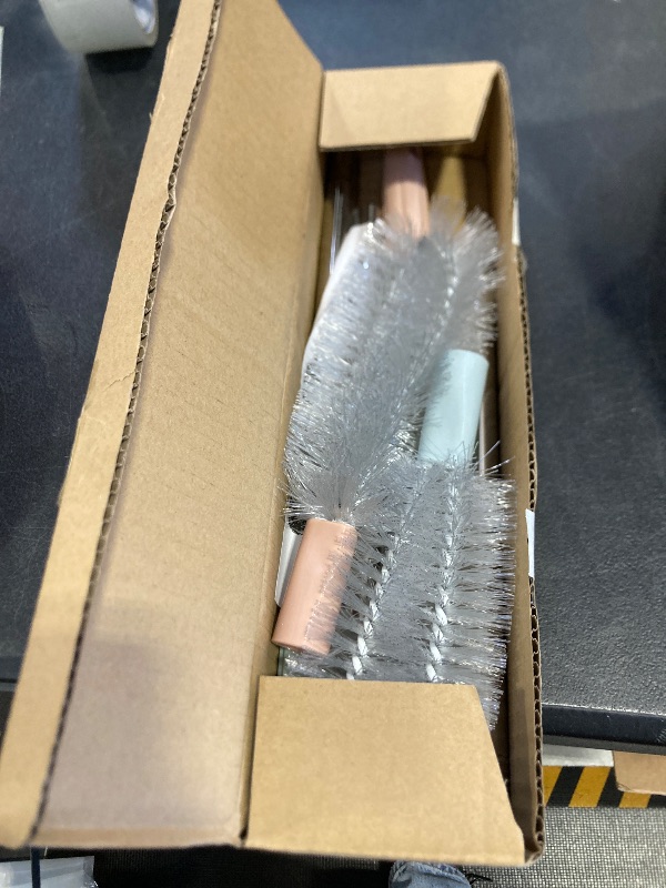 Photo 1 of 2 Pack 28" Long Bottle Brush, 3 & 5 Gallon Bottle Cleaner Brush, Nylon Bristles and Stainless Steel Handle Bendable Replaceable Brush Head Bottle Cleaning Brush