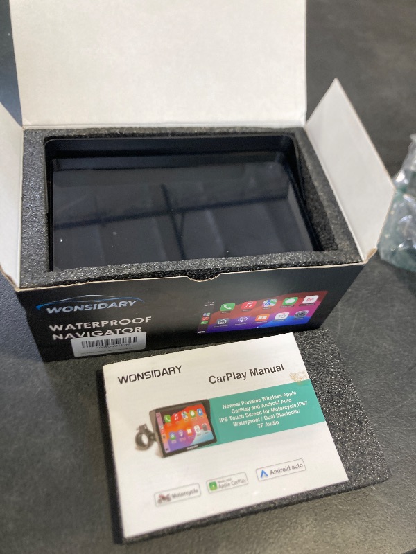 Photo 1 of 2025 Wonsidary W722 for Motorcycle CarPlay & Android Auto,7" Waterproof Smart GPS Navigation System Screen,Car Play Moto with Light Sensor,Dual Bluetooth,Siri/G-Assist,EQ,USB/Hardwired Power Supply