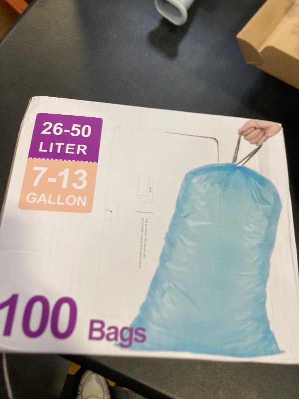 Photo 1 of 10 Gallon Heavy Duty Trash Bags 1.2 Mil THICK 100 Count with Reinforced Drawstring | Compatible with Rubbermaid Brute 10 Gallon Trash Can & Fit All 7, 9, 10, 13 Gallon Trash Can Tear & Leak Resistant