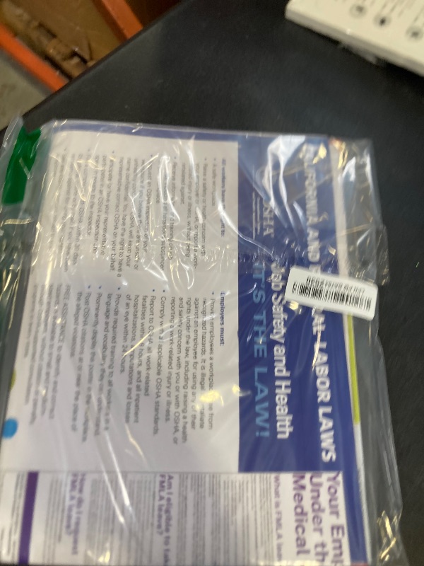 Photo 1 of 2025 California State and Federal Labor Laws Poster - English Version - OSHA Workplace Compliant - UV Waterproof Laminated 24" x 36" - Mandatory Regulations Posting for Employees