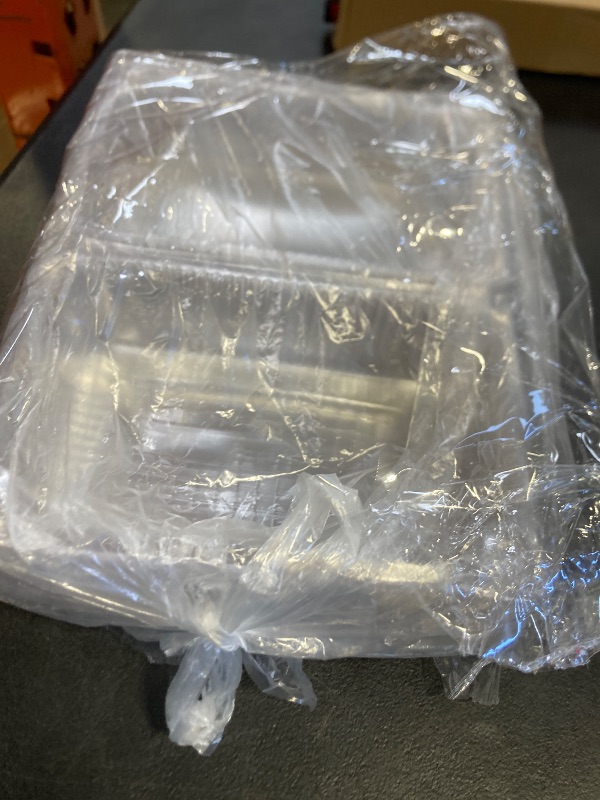 Photo 1 of 50 Pcs Clear Hoagie Container, 7.3 x 4.9 x 3.8 inch Plastic Hinged Food Container, Disposable Clamshell Take Out Food Containers for Salads, Hamburger, Fruit, Cake, Cookie, Sandwiches