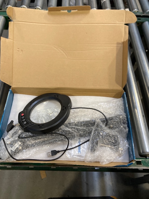 Photo 1 of 10X Rectangle Magnifying Glass with Light and Clamp, 5 Color Modes Stepless Dimmable, Lighted Magnifier with Stand Hands Free, Flexible Swing Arm LED Desk Lamp for Close Work, Craft, Reading, Painting