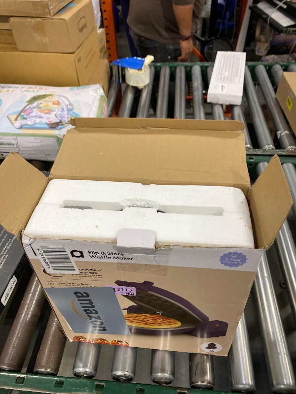 Photo 1 of bella Flip-n-Store Waffle Maker, EverGood™ Ceramic Nonstick Coating, Fits-anywhere™ Kitchenware, Power Indicator Light & Touch Handle, 7” Wide & 1" Deep Plates, 1000 Watt, Plum