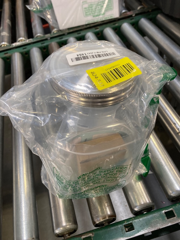 Photo 1 of 1 Gallon Glass Beverage Dispenser with Lid, Stainless Steel Spigot, Glass Drink Dispensers for Parties, Lemonade Dispenser With Ice Cylinder for Weddings, Party,Sun Tea Jar, Water Juice Dispensers