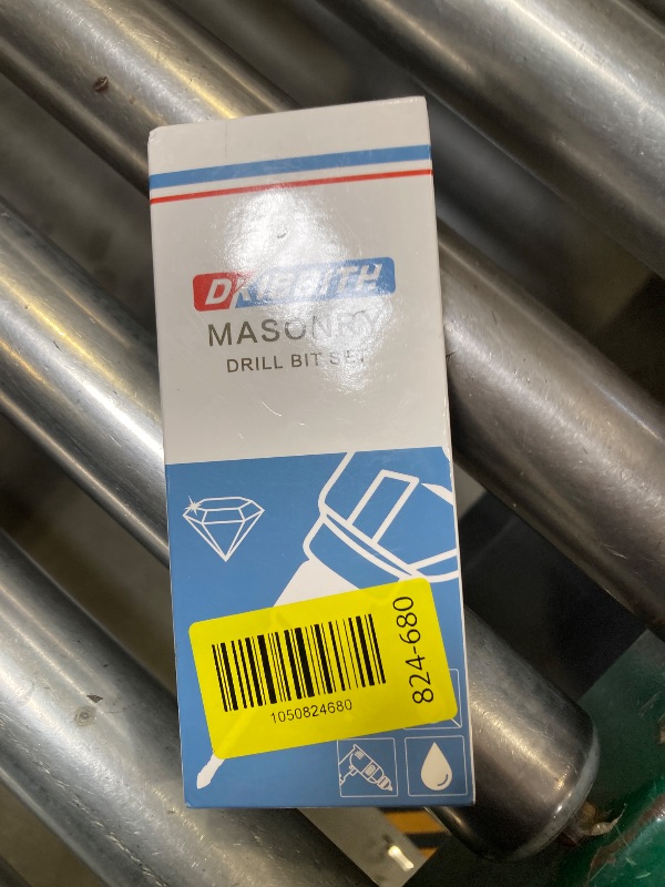 Photo 1 of 10-Piece Masonry Drill Bit Set for Concrete Tile Glass Ceramic Brick,1/8 to 1/2 Inch Drilling Bits with Triangle Handle,Tungsten Steel Alloy Tip.?Black?