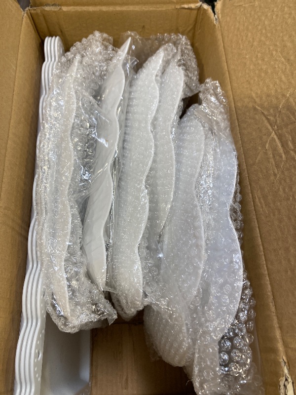 Photo 1 of 10 Pcs dessert table display set,3pcs 3 Tier cupcake stand,3pcs plastic wedding cake stands for party?4pcs cookie dessert trays?cake stands for tea party baby shower?White three tiered serving stand