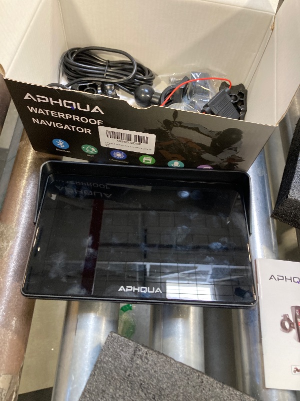 Photo 1 of APHQUA Motocycle Carplay-7-Inch Motorcycle GPS Navigation System with Apple CarPlay & Android Auto, Waterproof Touchscreen, Bluetooth, IP67 Waterproof for Motorbike, Support Siri & Google Assistant