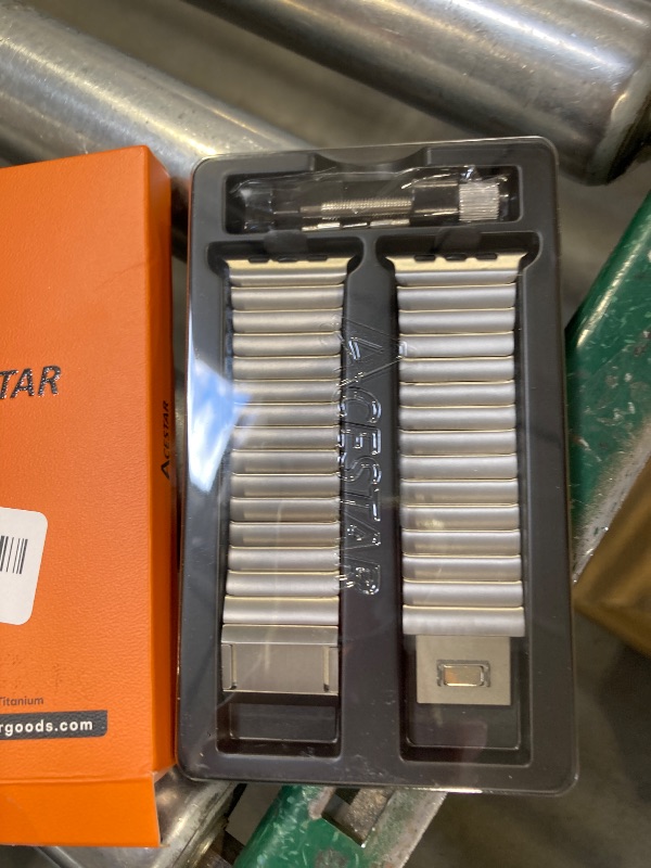 Photo 1 of ACESTAR Full Titanium Band Compatible with Apple Watch Ultra 3/2/1 49mm / Series 10 46mm, 26mm Wide Adjustable Links with Titanium Magnetic Clasp Connectors and DLC Coating
