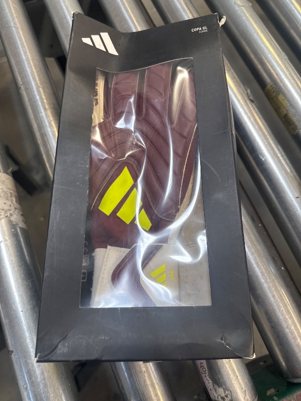 Photo 1 of adidas Unisex-Adult Copa League Goalie Gloves, Shadow Red/White/Solar Yellow, 8