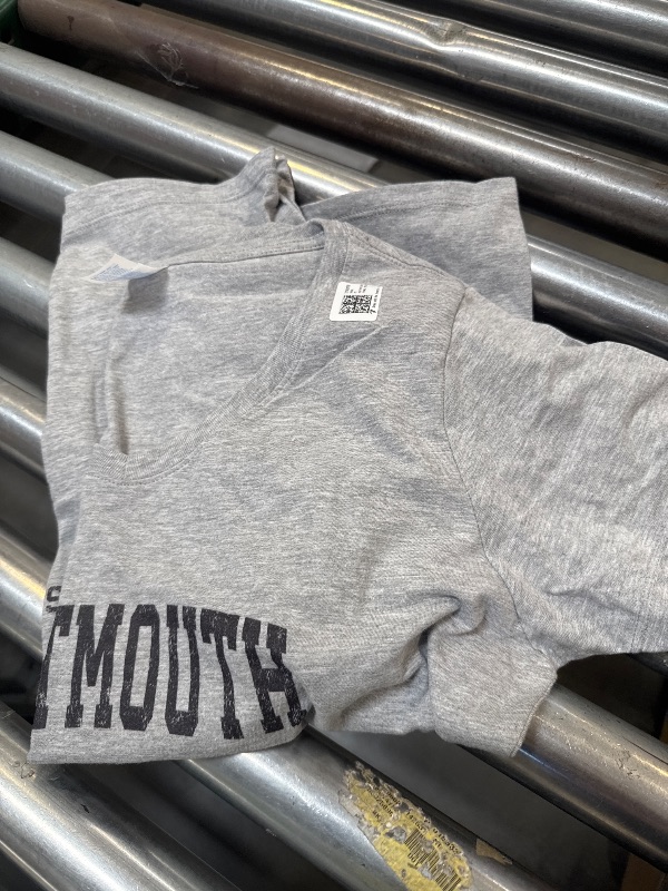 Photo 1 of *LIGHT GREY** Womens Dartmouth Massachusetts MA Vintage Sports Design Black Print V-Neck T-Shirt Size Unknown