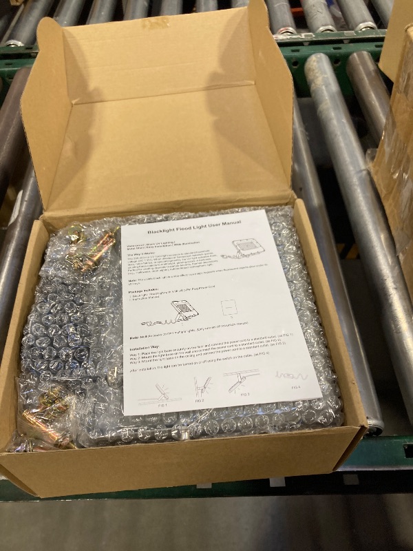 Photo 1 of 4 Pack 50W Halloween Blacklight Flood Lights Wired 120V IP66 Waterproof UV Led Black Lights for Holiday Decor, Skeleton, Bat, Witch, Body Paint, Glow Party, Purple Ambiance Lighting for Wall, Yard