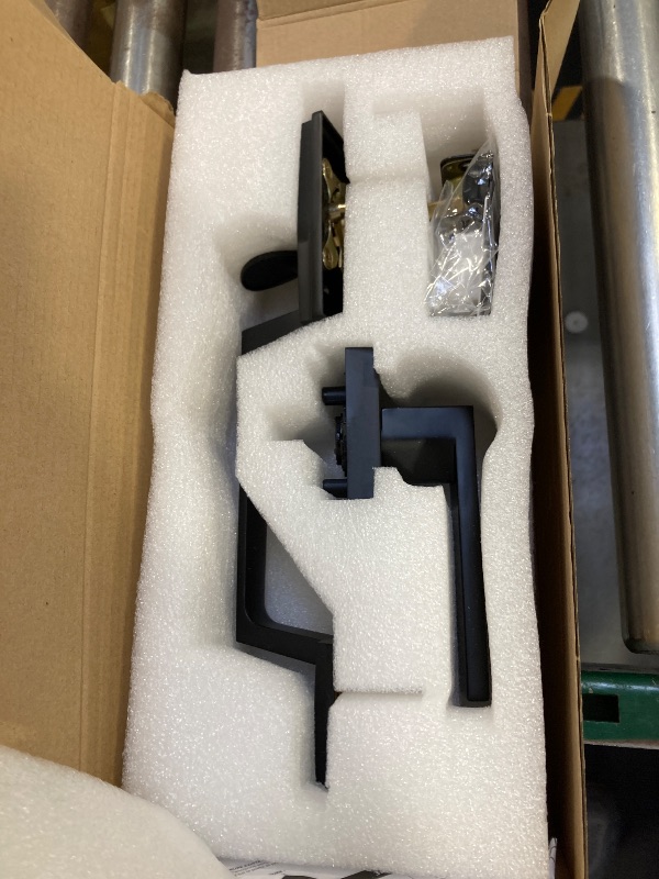 Photo 1 of AEEKEL Black Front Door Handle No Lock, Exterior Entry Door Handle with Interior Passage Levers, Front Door Lock Set for Left Right Handle Doors, Deadbolt Set Not Included, Non-Locking