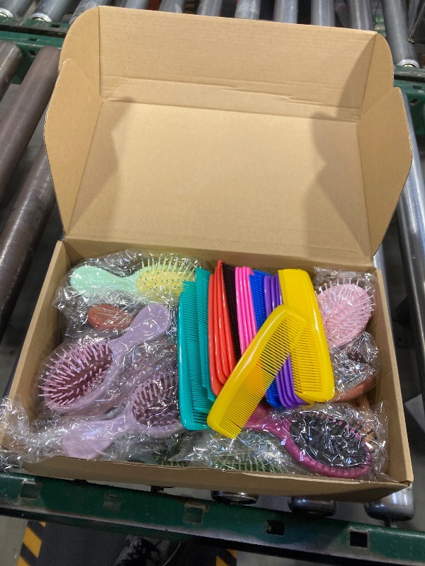 Photo 1 of 56 Pcs Mini Wet Hair Brush Hair Combs Set 28 Small Pocket Travel Detangler Brush 28 Colorful Combs Toddler Mini Detangling Brushes Soft Bristles for Women Baby Girls Kids(Classic Color)
