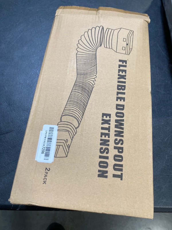 Photo 1 of 2 Pack Rain Gutter Downspout Extensions Flexible,Down Spout Extender Diverter Extendable from 21 to 68 in,Screws for Included,Black