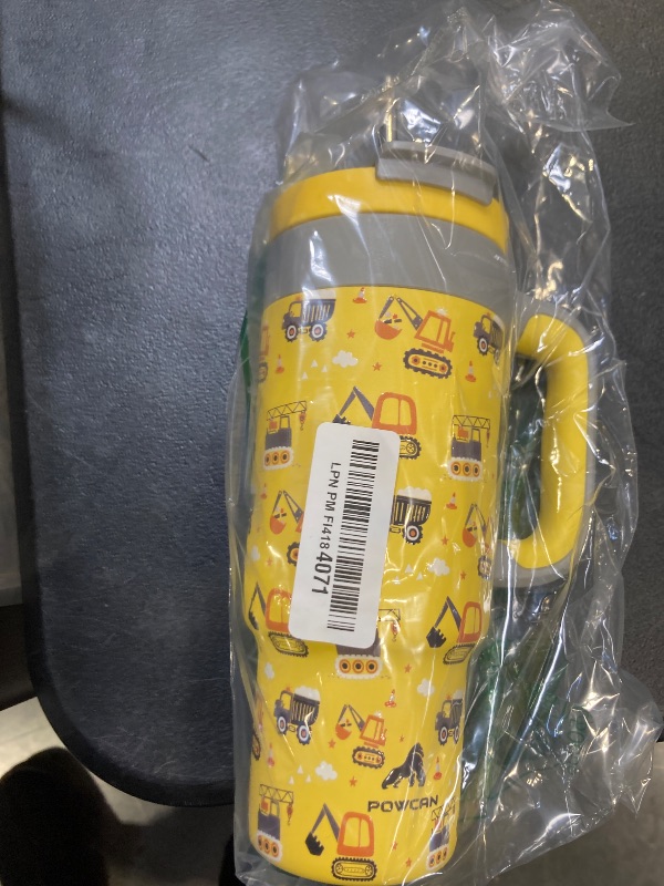 Photo 1 of 24 oz Stainless Steel Cup with Handle for Preschooler: BPA-Free, Lid with Straw, Easy to Clean, Car Cupholder Friendly, Insulated Tumbler for Playtime, Sports, Summer Camp, Vacation, Gift (Dig It Up)