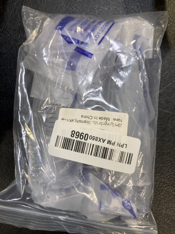 Photo 1 of 20ml Syringe for Liquid, Oral, Scientific Labs, Measurement, Dispensing, with Cap- 3 Pack 20ml Syringes