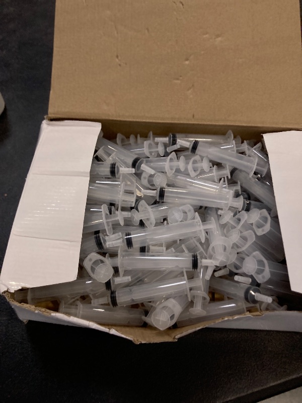 Photo 1 of 120 Pack Plastic Syringes with Tip Cap, 10ML Liquid Syringe BPA-Free Suringes, Clear Plastic Syringes for Halloween, Thanksgiving
