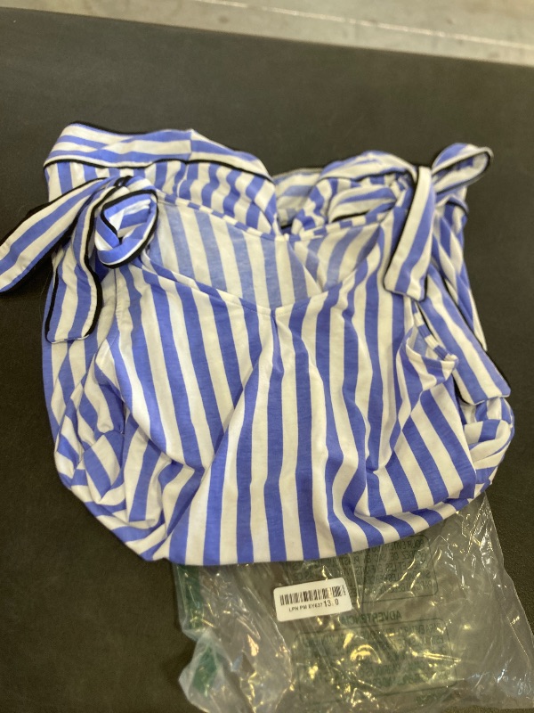 Photo 1 of Acelitt Womens 2025 Summer Sleeveless Striped Dresses Casual Loose V Neck Flowy Ruffle Babydoll Dress Beach Vacation Sundress Small