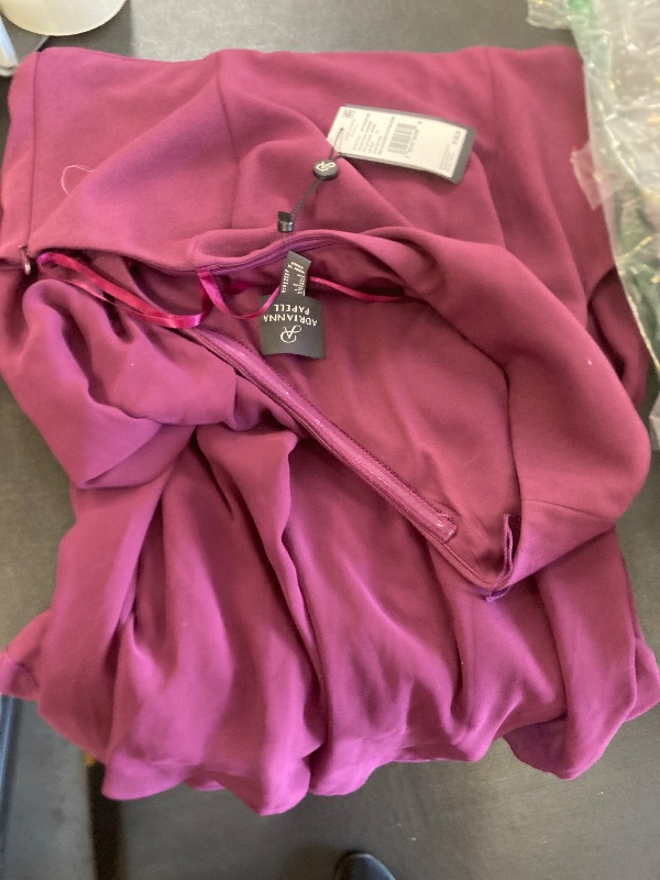 Photo 1 of Adrianna Papell Women's One Shoulder Chiffon Gown, Cassis, 12