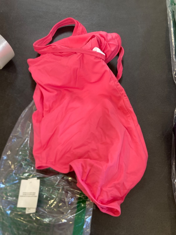 Photo 1 of Amazon Essentials Women's One-Piece Coverage Swimsuit (Available in Plus Size), Hot Pink, 1X